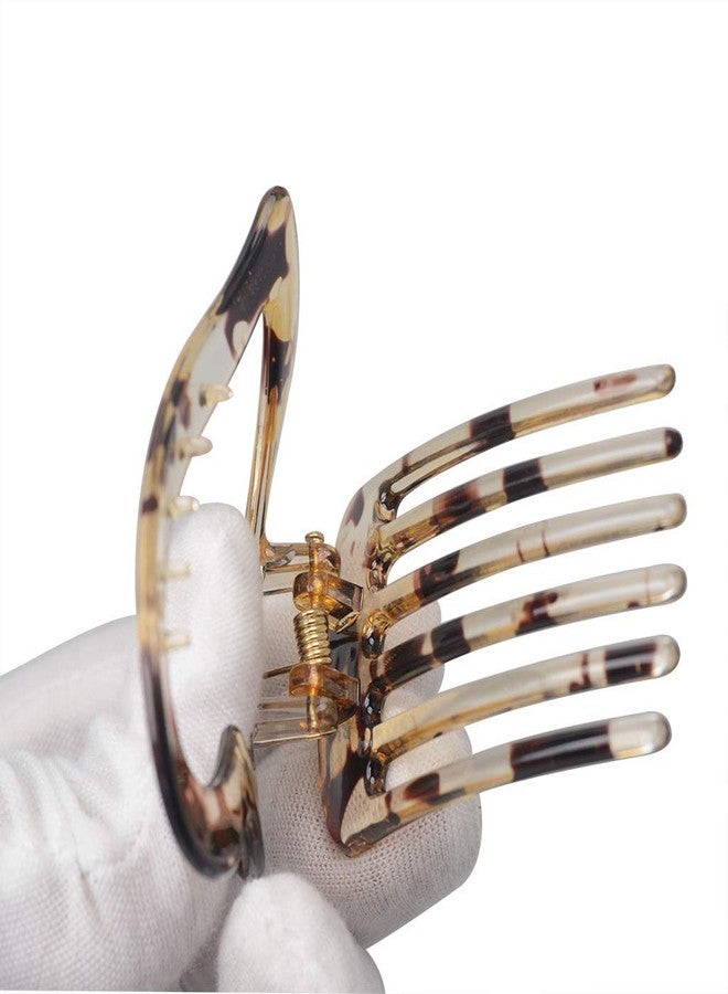 سوبيربليس قطعتان من مشابك الشعر النسائية على شكل قلب، مشبك جانبي لتثبيت الكعكة، مشبك شعر عصري مقاوم للسقوط مصنوع من الراتنج، إكسسوار للشعر (لون قهوة فاتح) - Image 5