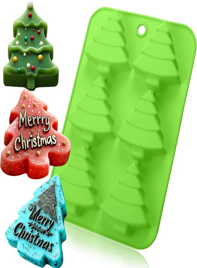 LEGACYCART 6 Cavity Christmas Tree Silicone Mold Cake Baking Mold Chocolate Candy Handmade Soap Ice Cube Biscuit Moulds No-Stick Christmas Baking Trays Pan - Image 1