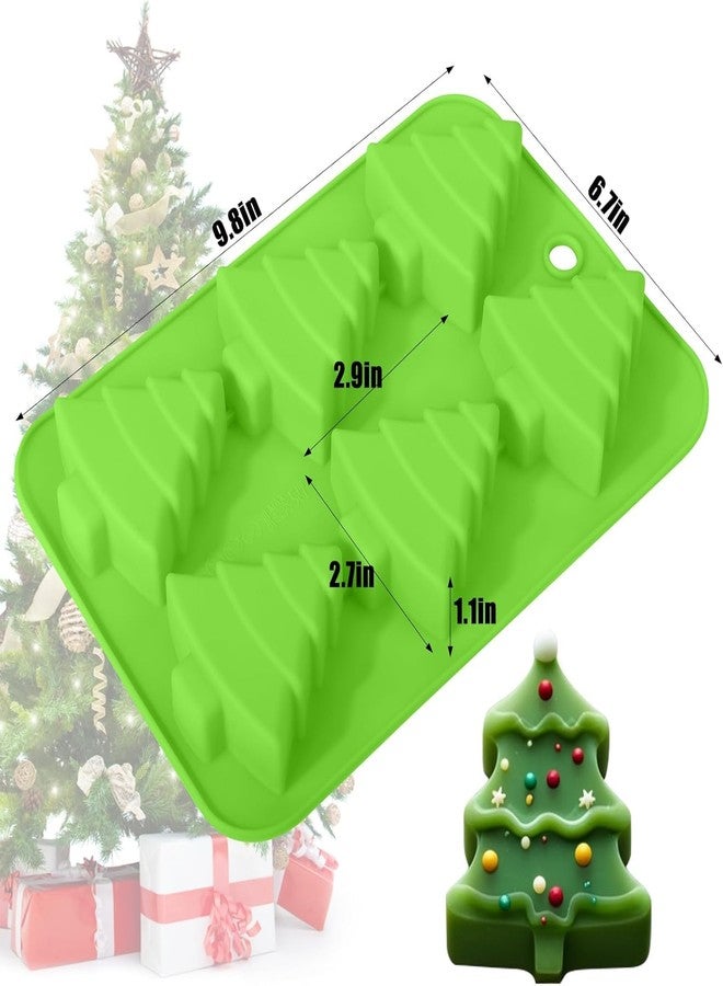 LEGACYCART 6 Cavity Christmas Tree Silicone Mold Cake Baking Mold Chocolate Candy Handmade Soap Ice Cube Biscuit Moulds No-Stick Christmas Baking Trays Pan - Image 2