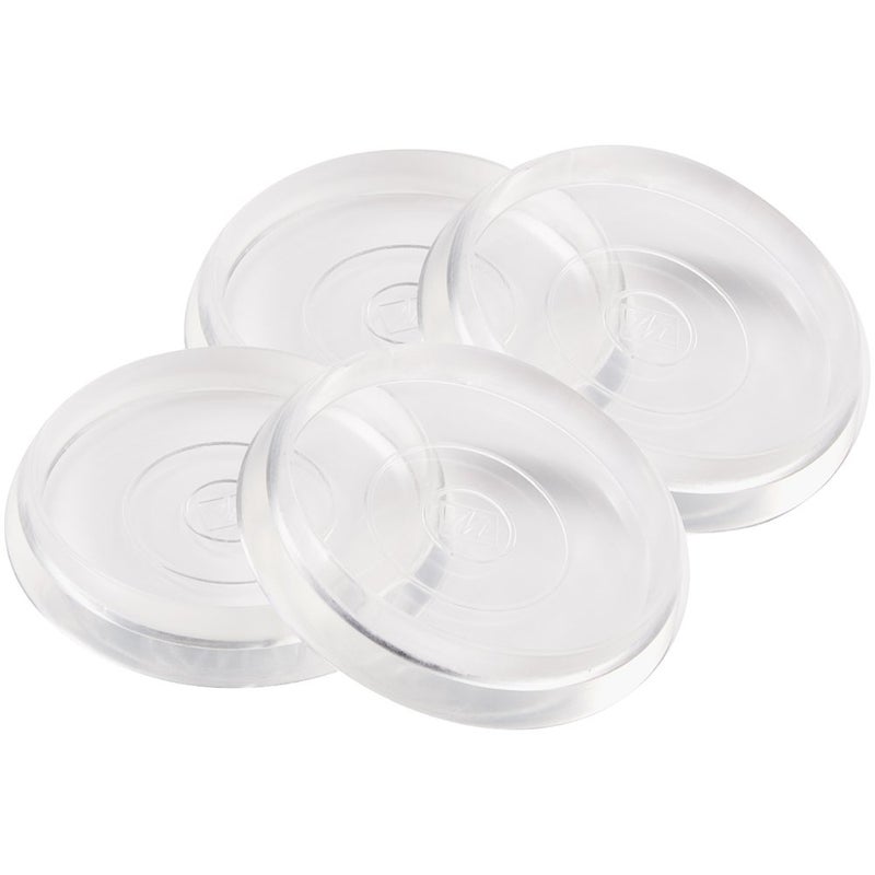 SoftTouch 138 Inch Round Furniture Caster Cups Vinyl for Carpet or Durable Hard Floor Surfaces 4 Pack Clear