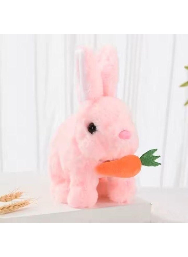Pullivi Store Battery-Operated Walking Plush Bunny Toy - Hopping with Sounds for Easter Gifts - Image 1