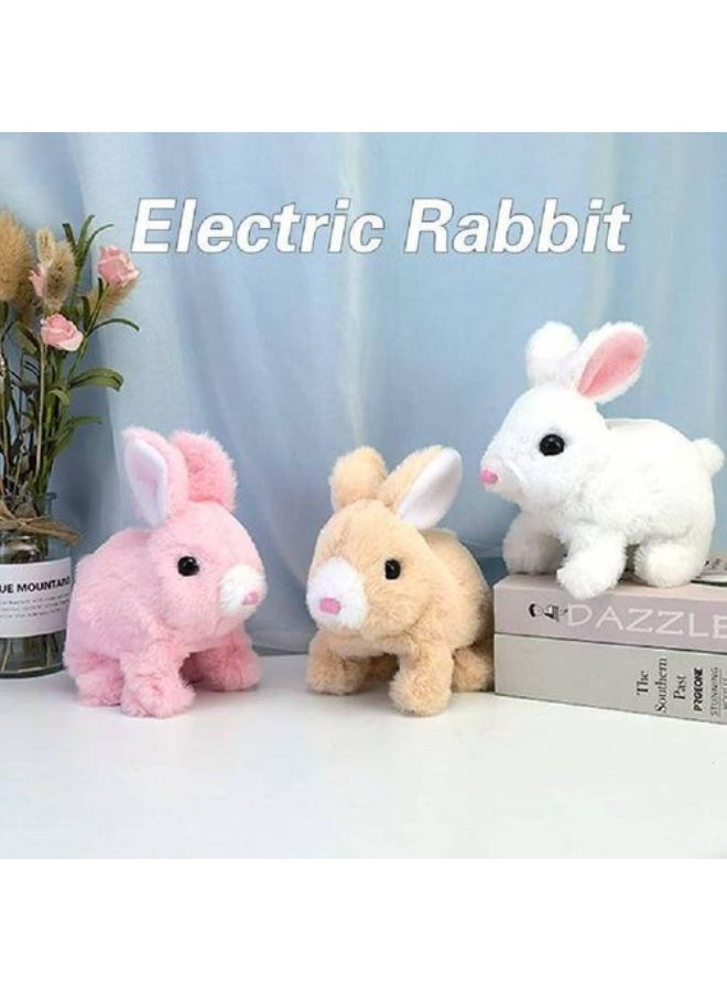 Pullivi Store Battery-Operated Walking Plush Bunny Toy - Hopping with Sounds for Easter Gifts - Image 2
