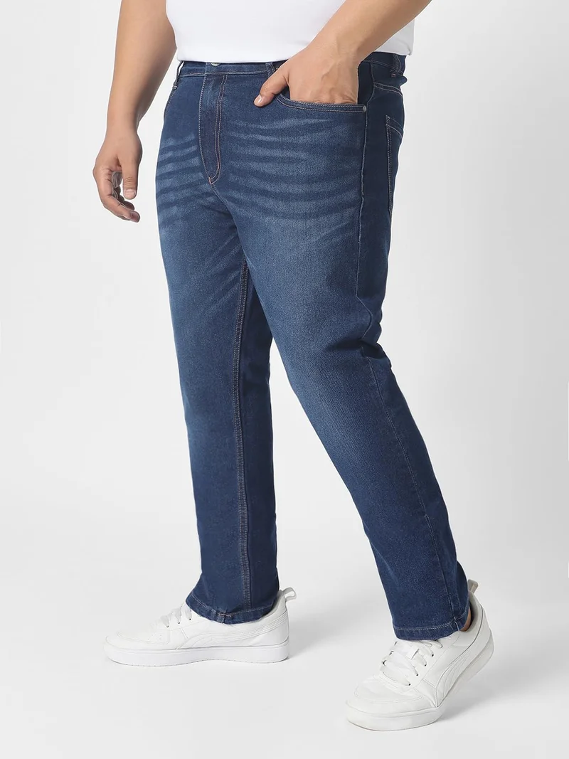 Urbano Fashion  Urbano Plus Men's Blue Regular Fit Denim Jeans Stretchable  | Best Price UAE