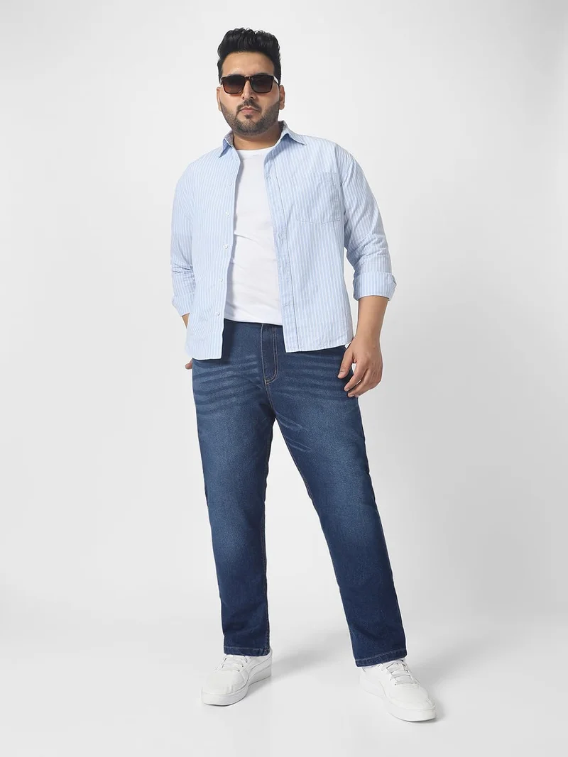 Urbano Fashion  Urbano Plus Men's Blue Regular Fit Denim Jeans Stretchable  | Best Price UAE