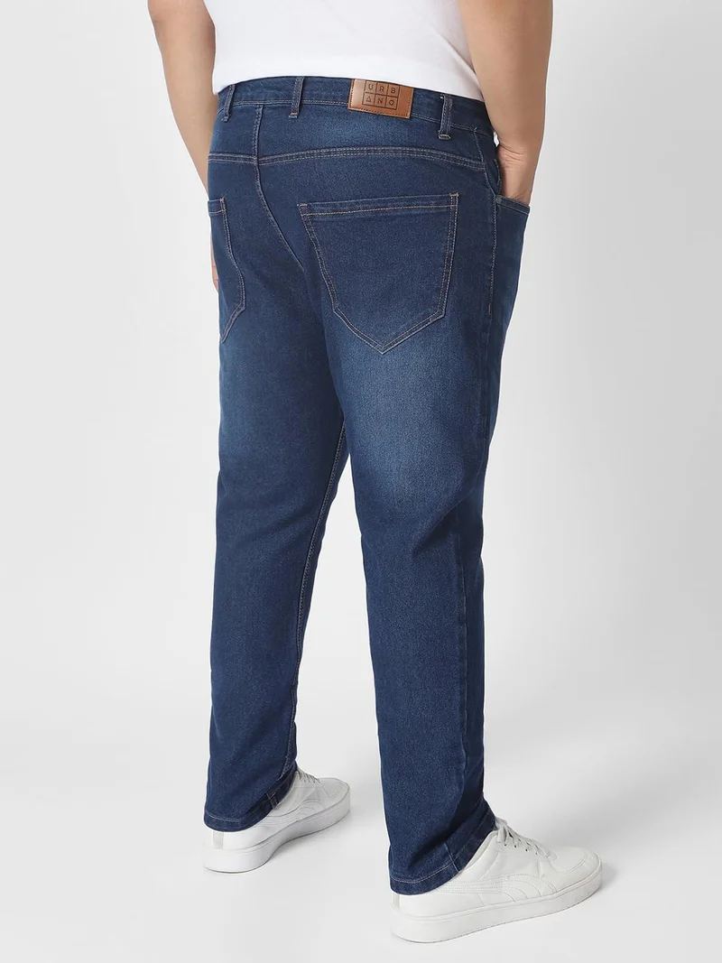 Urbano Fashion  Urbano Plus Men's Blue Regular Fit Denim Jeans Stretchable  | Best Price UAE