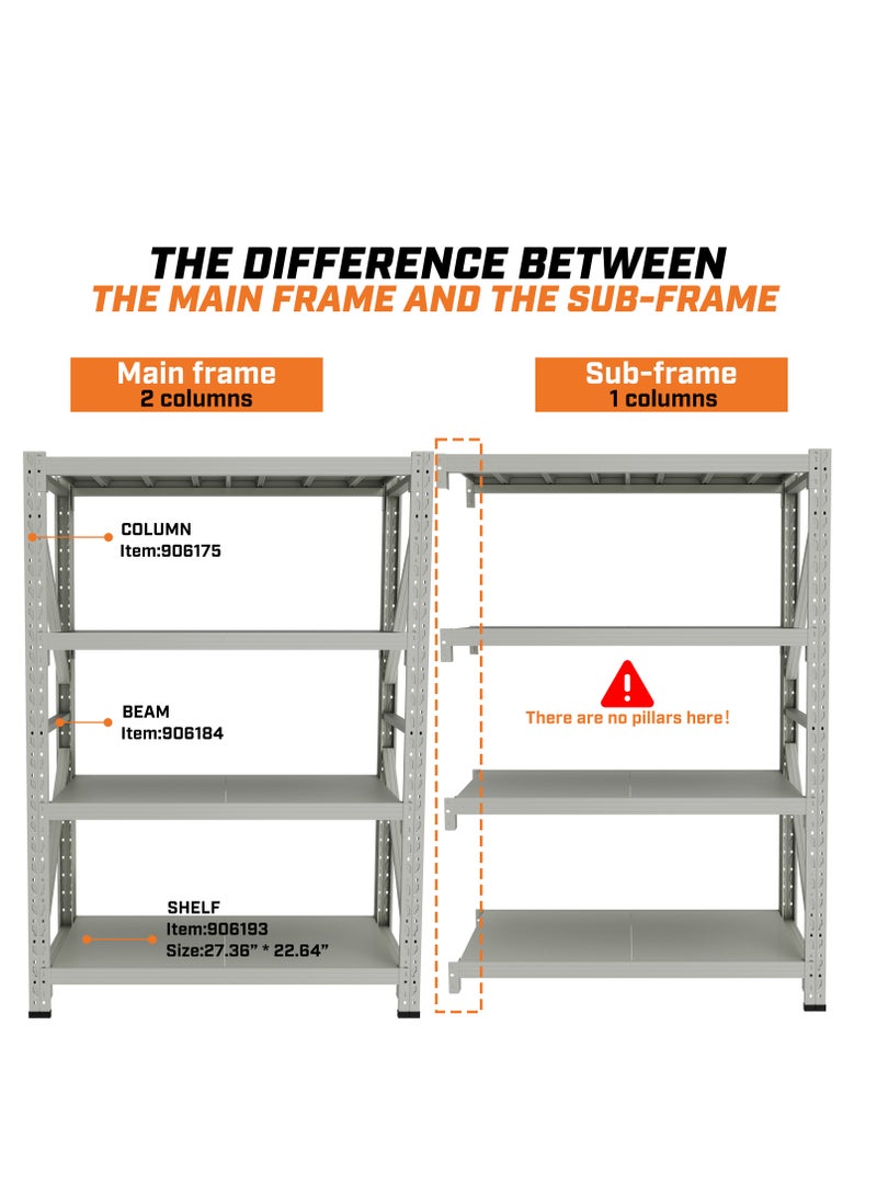 KSEIBI 4-Layer Storage Shelf  2000*600*2500mm – White, Adjustable, Heavy-Duty, Easy Assembly  - Image 4