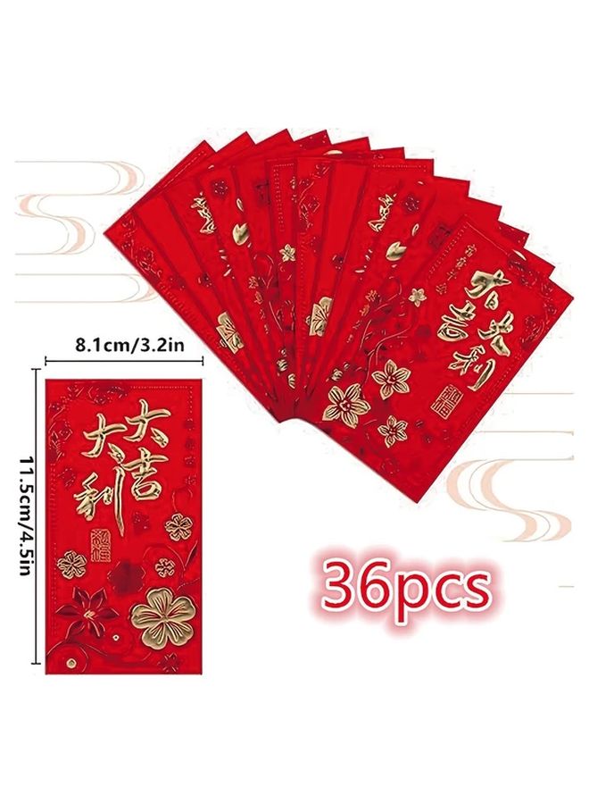 36pcs New Year Greeting Card Red Envelope Chinese Spring Festival Cash Gift For Wedding Birthday - Image 4