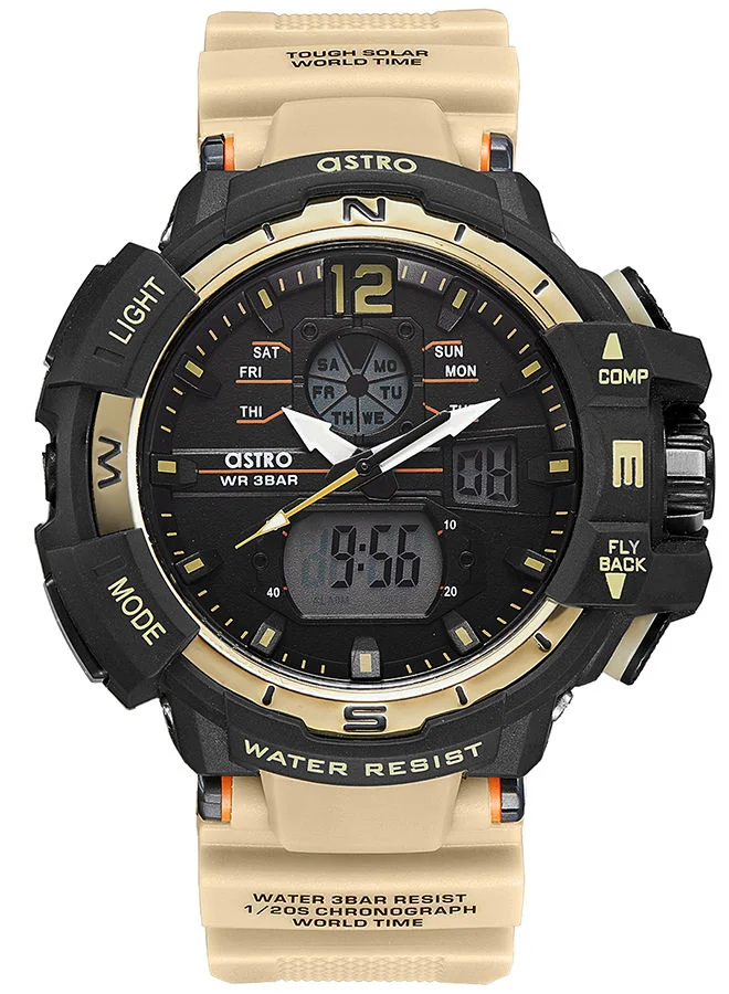 أسترو Men Analog+Digital Round Polyurethane Wrist Watch A22804-PPCB