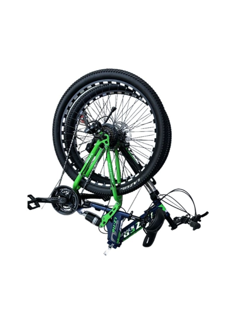 Lazer Star Foldable Gear Bicycle for Adults – 18-Speed Folding Jump Bike with Disc Brakes – Size 26" - Image 3
