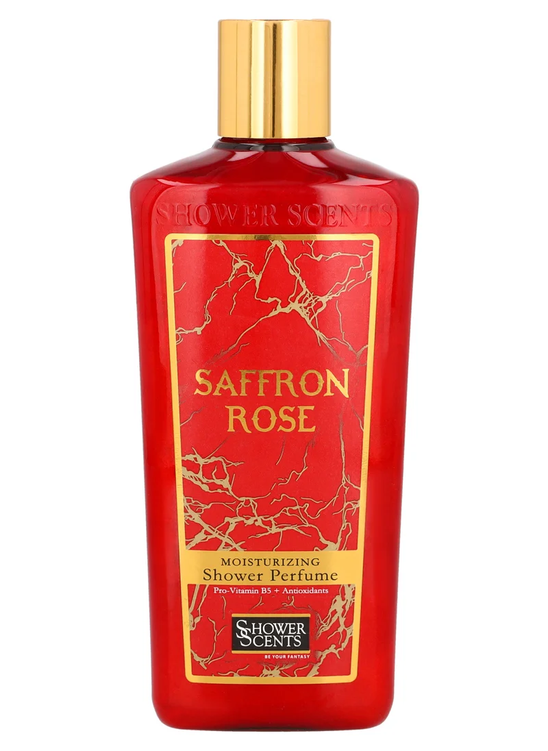 شاور سينتس عطر استحمام برائحة الزعفران من Shower Scents، 312 مل - جل استحمام بتركيبة لامعة، عطر ناعم يدوم طويلاً مع تركيبة مرطبة، وفيتامين E، وبروفيتامين B5 ومضادات الأكسدة