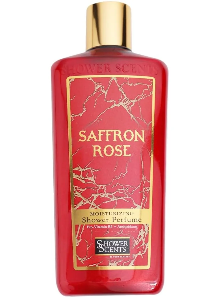 Shower Scents Shower Scents Saffron Shower Perfume 312 ml - Glittery Texture Shower Gel, Long Lasting Fine Fragrance with Moisturizing Formula, Vitamin E, Pro-Vitamin B5 and Antioxidants