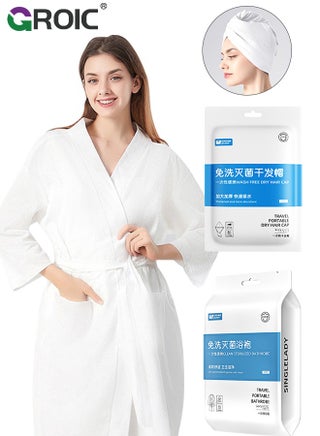Disposable Robes,Disposable bathrobe and Disposable Dry Hair Cap,Non-woven Body Wrap Kimono Bathrobe for Hotel,Beauty Salon,Unisex & One Size Fits All Silk Robes for Men & Women - pzsku/ZF3F292FEAD4A0AC48A50Z/45/_/1730099152/b7b865b3-2e5a-4dcd-afd7-9d21d7453014