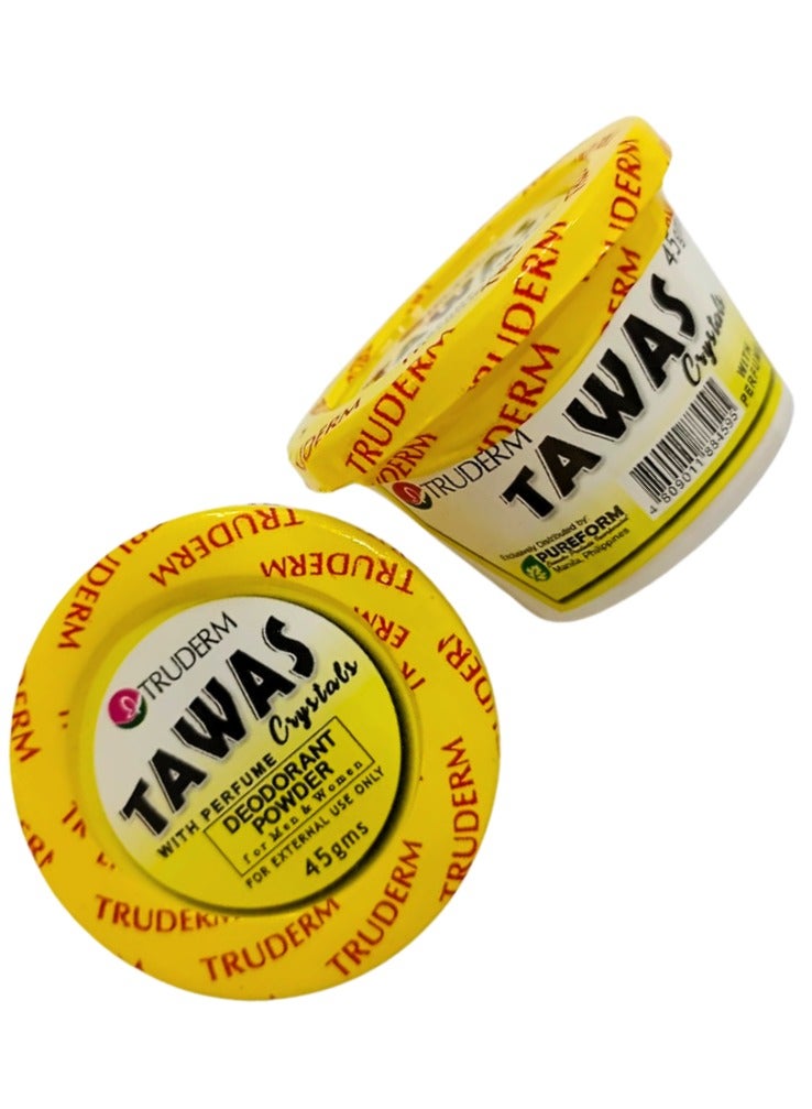 TRUDERM Two Pieces of Tawas Crystals With Perfume Deodorant Powder 2X45g - Image 2