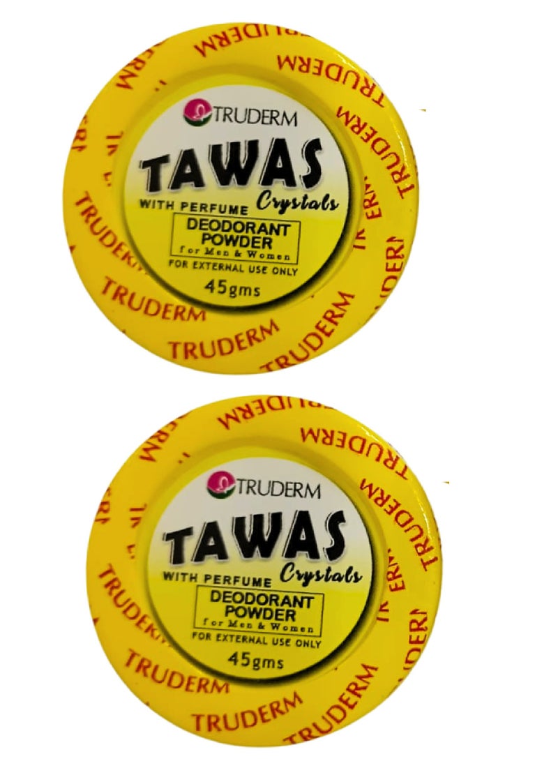 TRUDERM Two Pieces of Tawas Crystals With Perfume Deodorant Powder 2X45g - Image 1