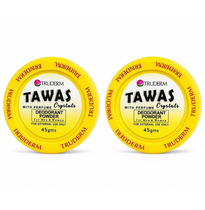 TRUDERM Two Pieces of Tawas Crystals With Perfume Deodorant Powder 2X45g - Image 1