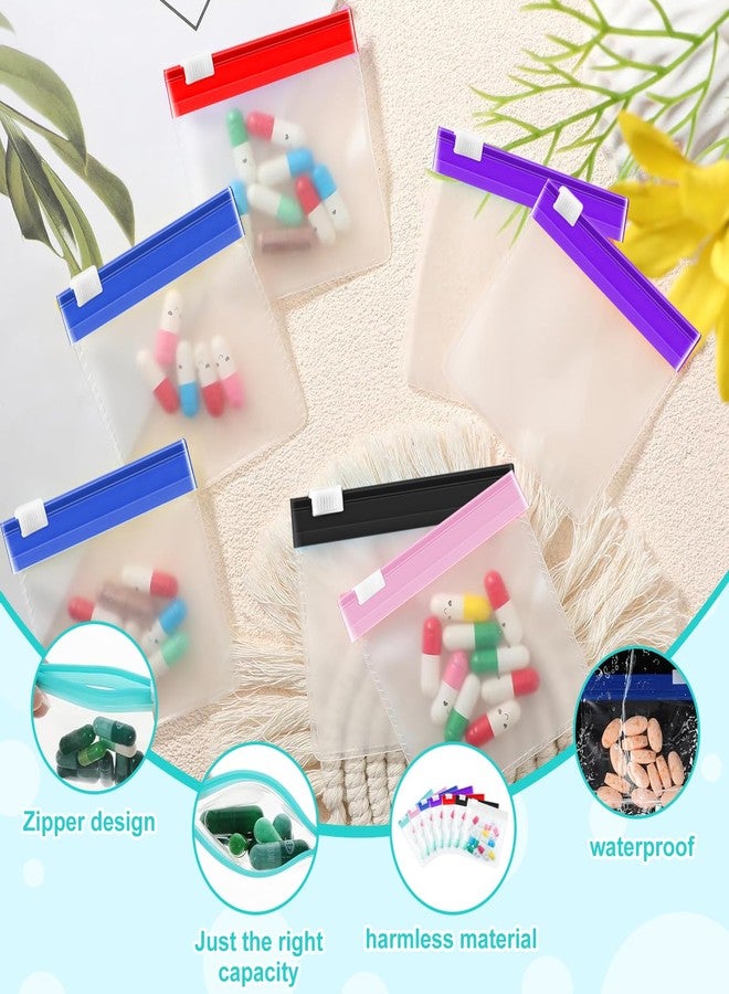 CoolShef حقيبة حبوب CoolShef، 14 قطعة، حقائب أدوية صغيرة قابلة لإعادة الاستخدام للسفر، حقيبة بسحاب محمولة، كيس تخزين بلاستيكي محكم الإغلاق، حاوية صغيرة الحجم وخفيفة الوزن لكبسولات المكملات الغذائية - Image 3