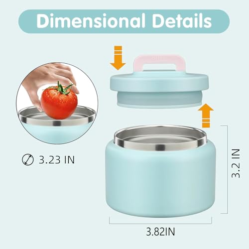 JXXM 8 Oz Thermo Food Jar for Hot & Cold Food for Kids, Insulated Lunch Containers Hot Food Jar,Leak-Proof Vacuum Stainless Steel Wide Mouth Lunch Soup Thermo for School (A-Ice Blue) - Image 2