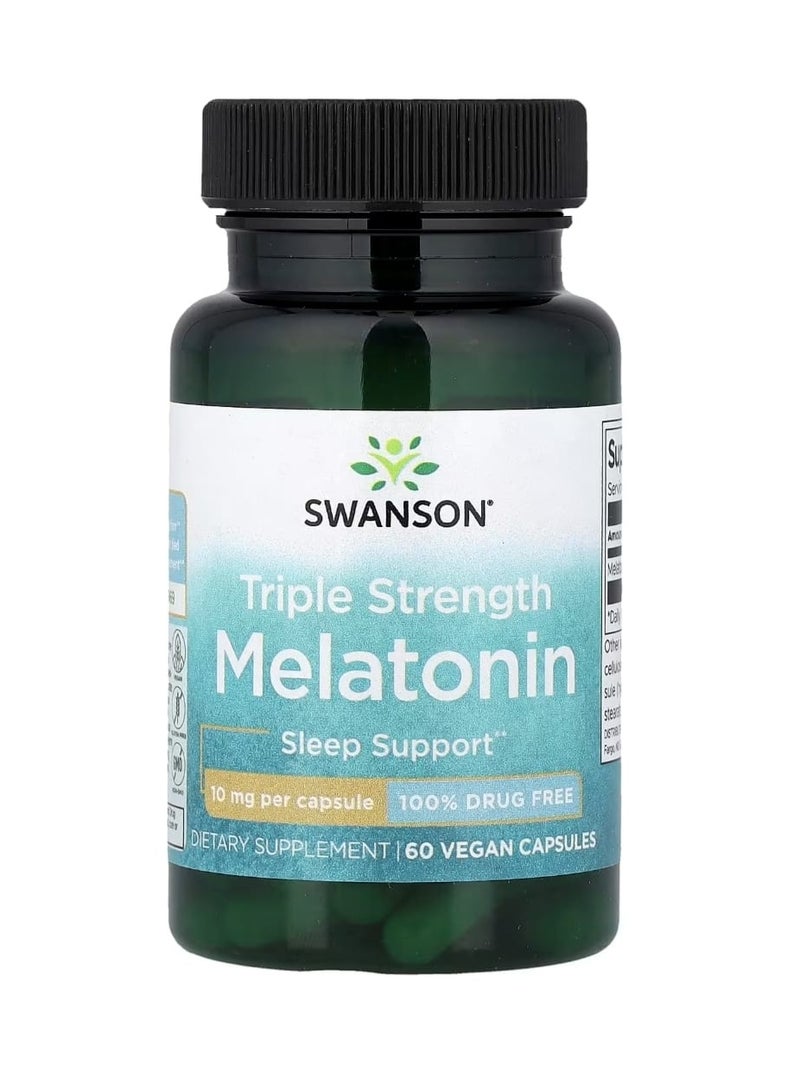 SWANSON Triple Strength Melatonin 10 mg 60 Capsules - Image 1