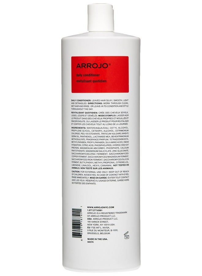ARROJO Daily Hair Conditioner Daily Conditioner W/ Vitamin B5 & Oat Proteins Versatile Rinse Out Or Leave In Conditioner For Dry Damaged Hair Smoothing Hair Conditioner For Women & Men (33.8 Oz)  - Image 3