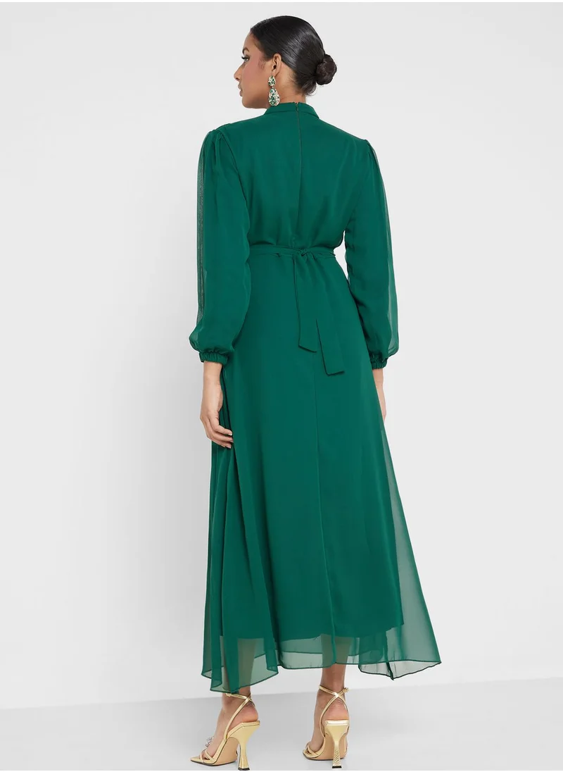 Khizana Embellished Drape Detail Dress
