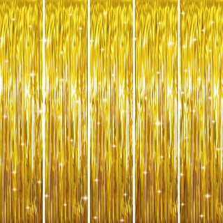 GOER 32 ft x 98 ft Metallic Tinsel Foil Fringe Curtains Party Photo Backdrop Party Streamers for BirthdayGraduationNew Year Eve Decorations Wedding Decor Gold5 pcs - pzsku/ZF3F2CDA004E10C1C463FZ/45/1749490629/fcd31f7e-7598-4cff-9756-24413c8c04e7