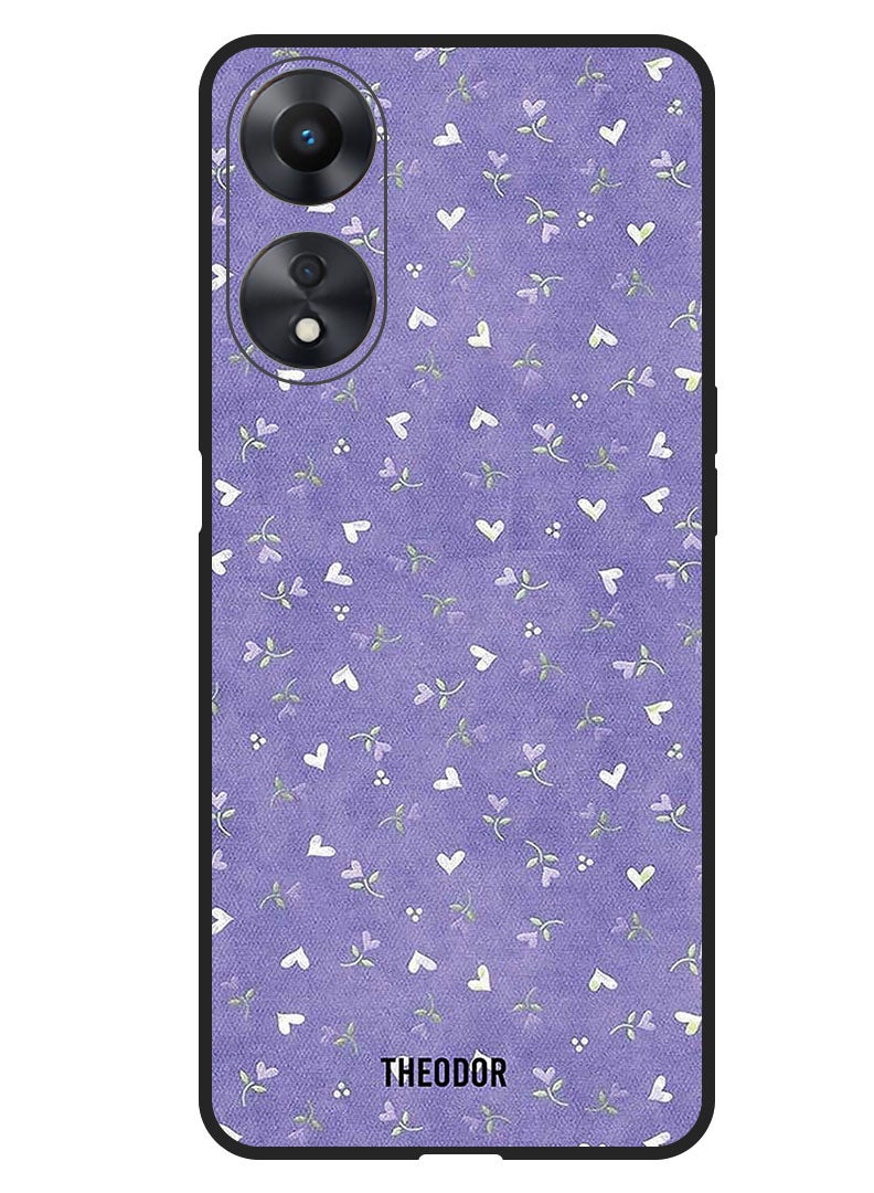 Theodor Protective Case Anti Scratch Shock Proof Bumper Cover For Oppo A1 5G Hearts Purple Background - Image 1