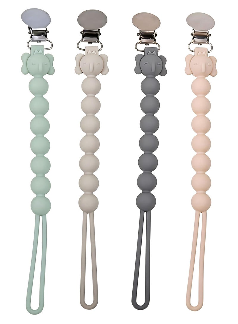 Gonice Baby Pacifier Clip, 4pcs Pacifier Straps, Food Grade Silicone Pacifier Chain - Image 1