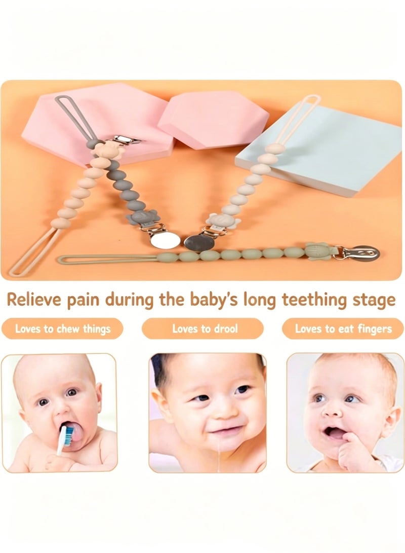 Gonice Baby Pacifier Clip, 4pcs Pacifier Straps, Food Grade Silicone Pacifier Chain - Image 4