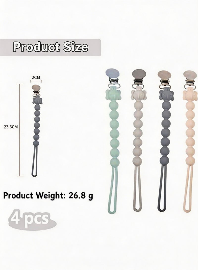 Gonice Baby Pacifier Clip, 4pcs Pacifier Straps, Food Grade Silicone Pacifier Chain - Image 2