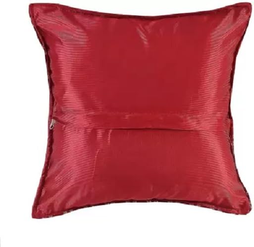 HOMECROWN Velvet Cushion Covers 16x16 Inch – Set of 3 Pcs, Golden Feather Print, Soft Faux Fur Decorative Throw Pillow Covers for Sofa, Couch, Bed, Living Room (Maroon) - Image 4
