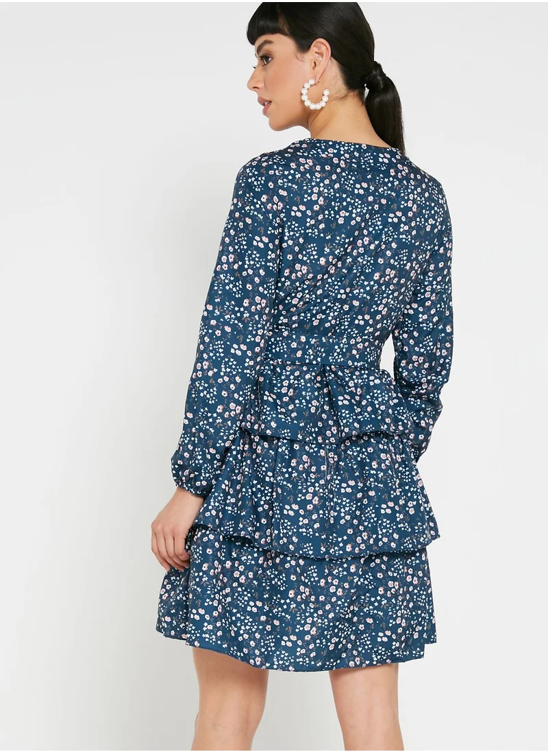 ELLA Ruffled Puff Sleeve Dress