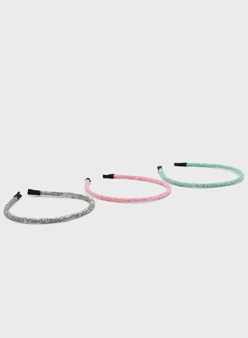 Ginger 3 Pack Glitter Skinny Hairband