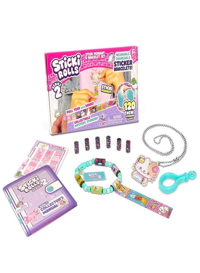 Sky Castle Sticki Rolls Pendant Pack | 120 Exclusive Wearable Shareable Stickers with Toy Pendant and Bracelet | Collect and Share | Ages 5 and Up | Series 2 - Cora & BeeBee - Image 1