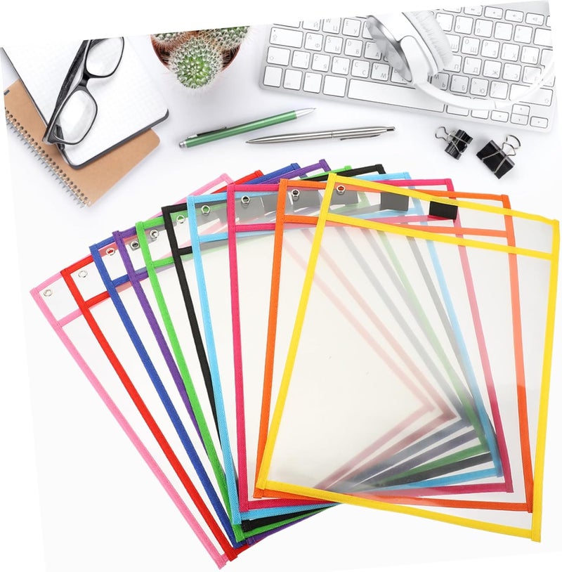 NUOBESTY 10pcs Reusable Dry Erase Pockets Convenient Portable Sheet Protectors Dry Erase Sleeves for Classroom Office and Home Use Sturdy Wipe Clean Multi-Sided Design - Image 5