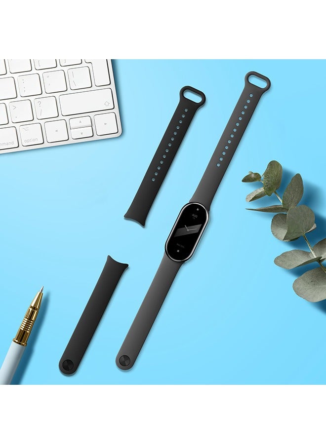 O Ozone [Pack of 3] Silicone Strap Compatible with Xiaomi Mi Band 8, Soft Silicone Skin-Friendly Wrist Strap Adjustable Sports Wristbands Accessories for Women Men (Black/Green/Dark Blue) - Image 5