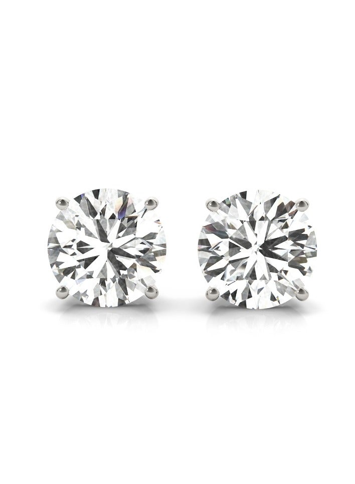 Diamond 18 Karat EarStuds With 0.50 Carat Total Weight IGI Certified Diamonds  - Image 4