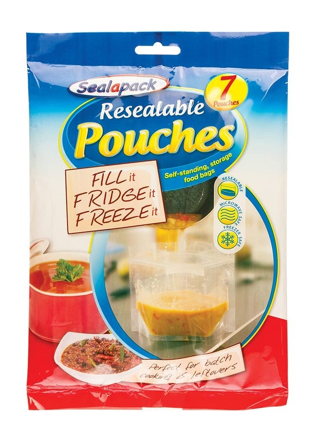 Sealapack Resealable Pouches Fill,Fridge,Freeze 7 Pouches
