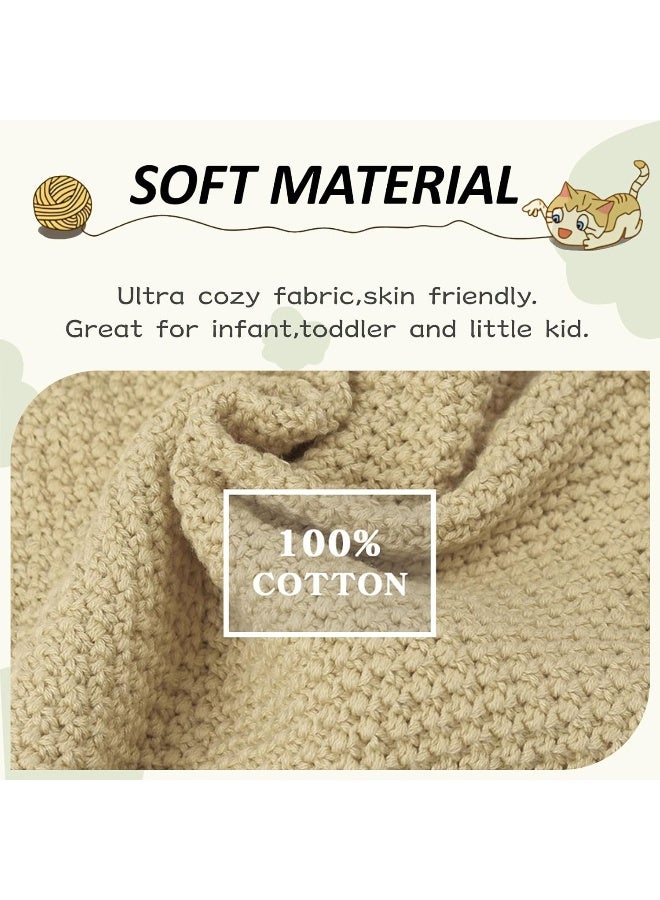 Peecabe Peecabe Toddler Boy Girl Sweater Cable Knit Baby Pullover Long Sleeve Crewneck Cotton Sweatshirt Fall Winter 6M-4T - Image 5