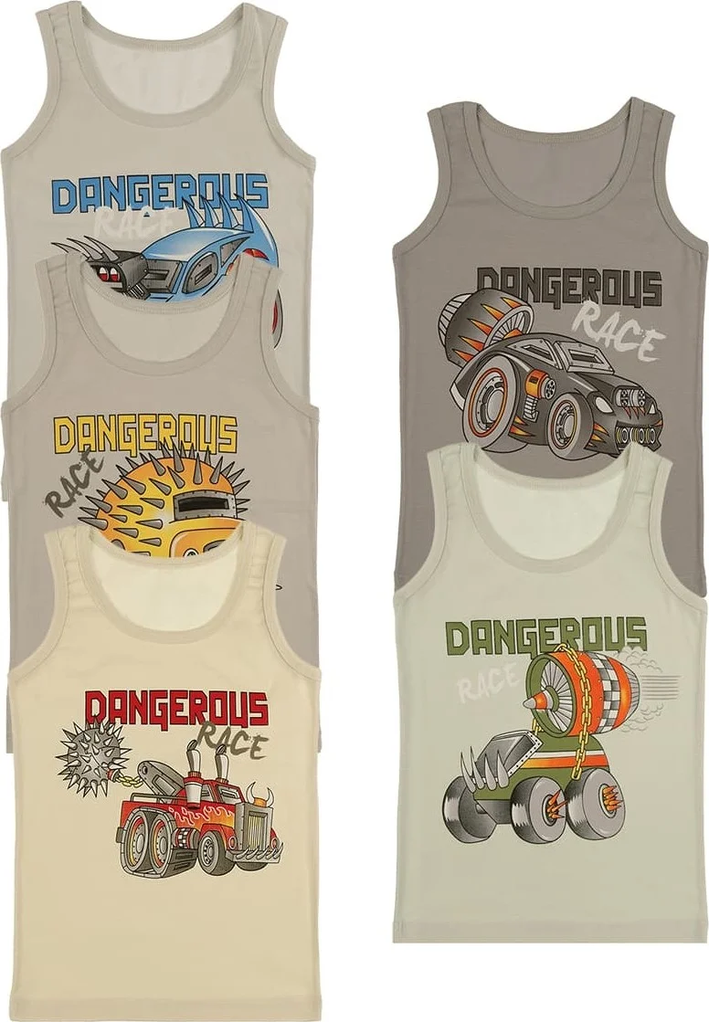 دونيلا 5-Pack Color Printed Boy Undershirt - 7771UE