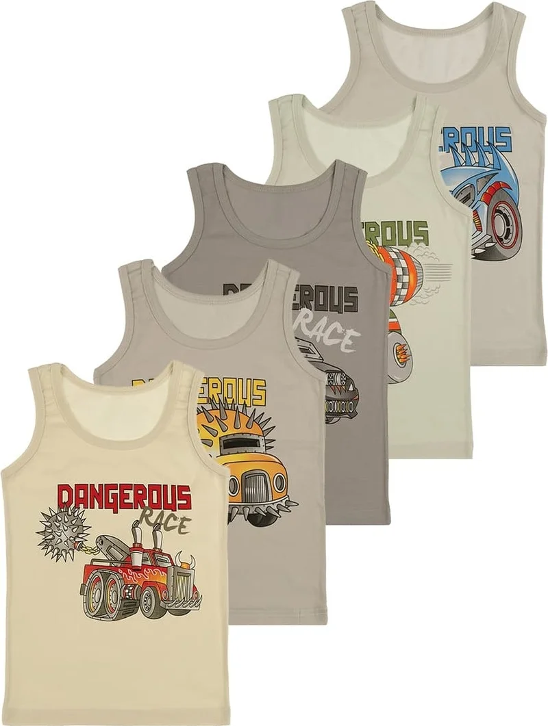 دونيلا 5-Pack Color Printed Boy Undershirt - 7771UE