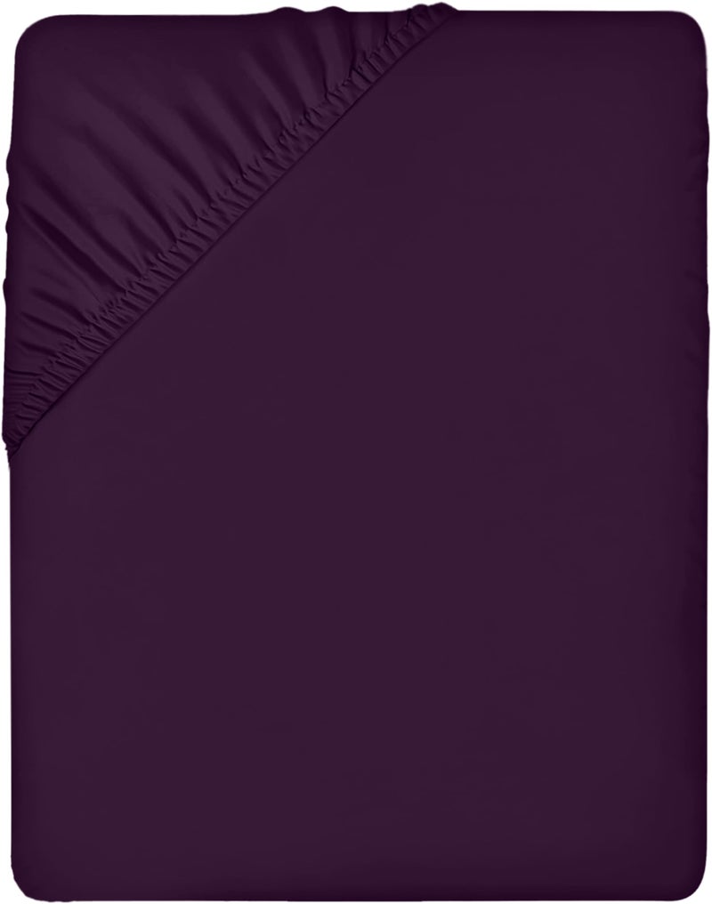 Utopia Bedding Fitted Sheet Small Double  4ft Purple  Deep Pocket 12 inch 30 cm  Easy Care  Soft Brushed Microfibre Fabric  Shrinkage and Fade Resistant  Bottom Sheet