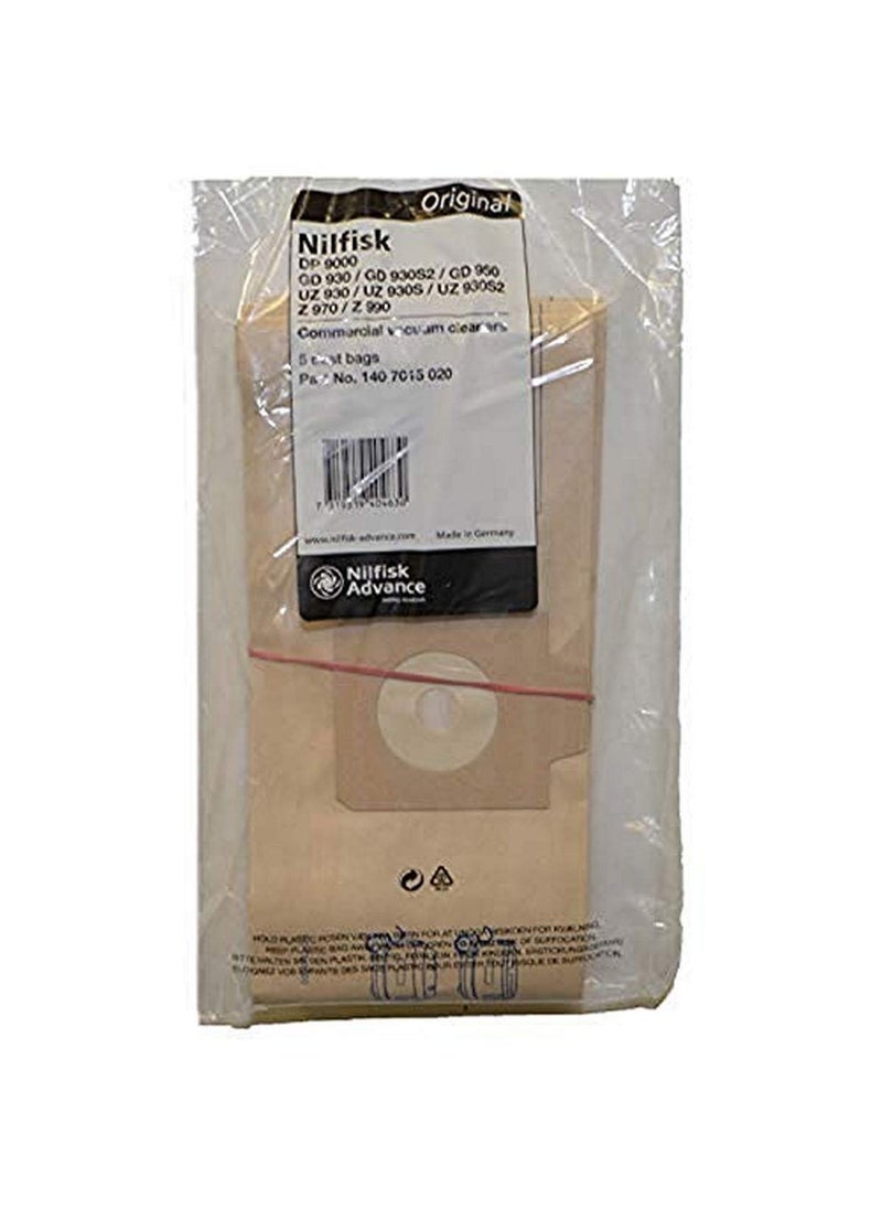 NILFISK Nilfisk 1407015020 Paper Bag Gd930 Uz930 5 Pk 