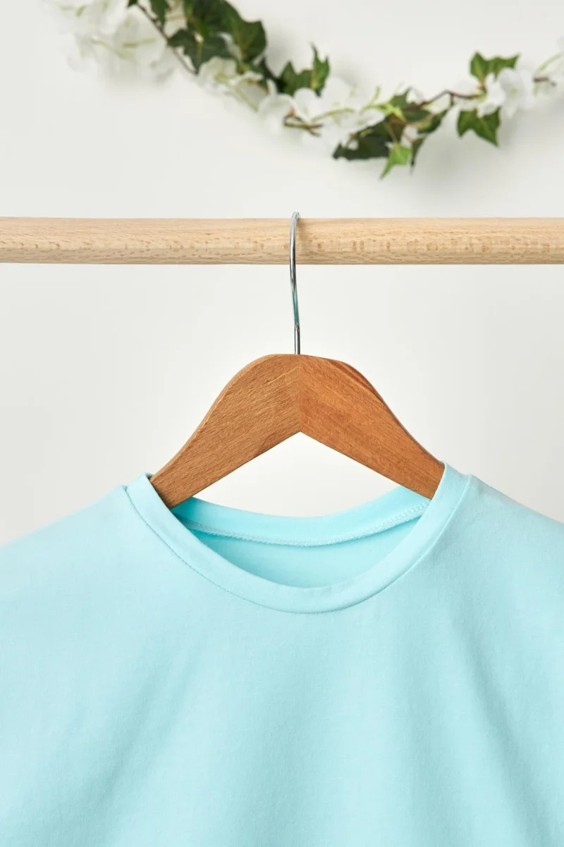 بيبيجيز Baby Blue Girl's Short Sleeve Crew Neck Anti-Sweat, Comfortable Cotton Combed Cotton T-Shirt