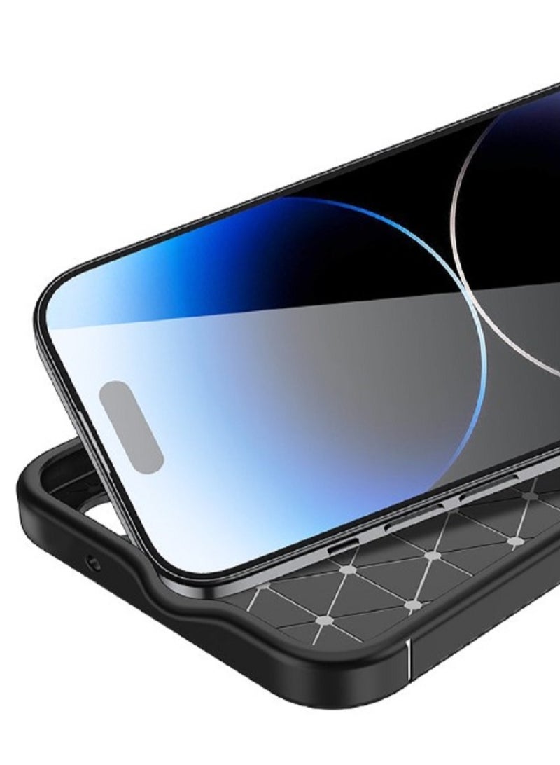 Cover iPhone 15 Pro Max  , - Protection Brushed Carbon Fiber Cover Shockproof - With Protection For Camera Slip-Resistant - Black  - Image 3