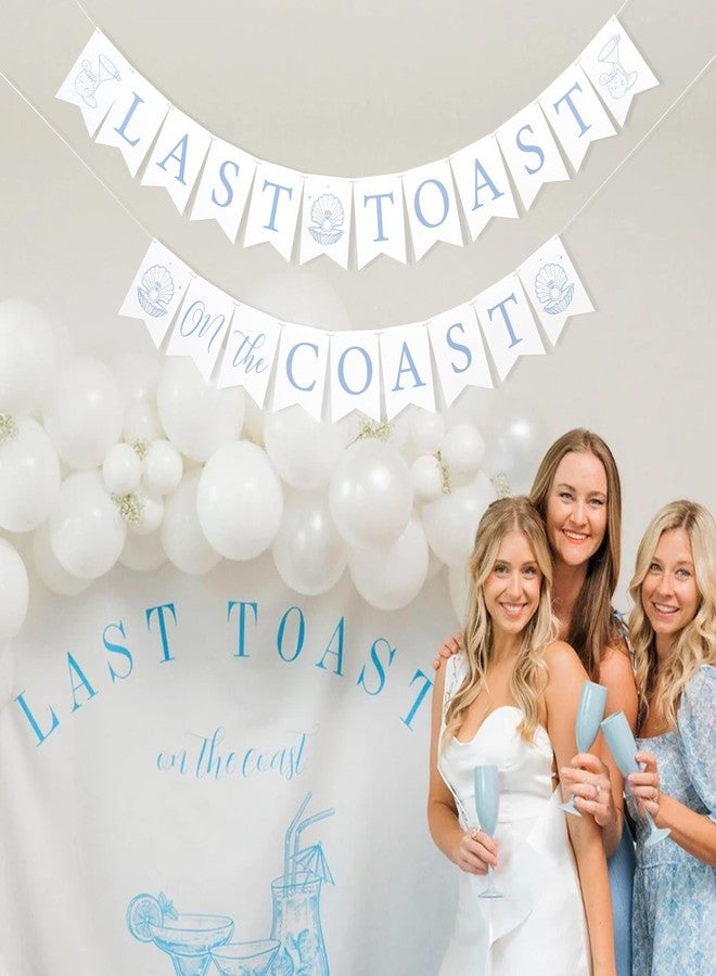 بيديد لافتة "آخر نخب على الساحل" - زينة حفلات توديع العزوبية الساحلية، لافتة ديكور لحفلات توديع العزوبية الساحلية، إكليل من الأصداف البحرية وأجراس الزفاف (لافتة "آخر نخب") - Image 5