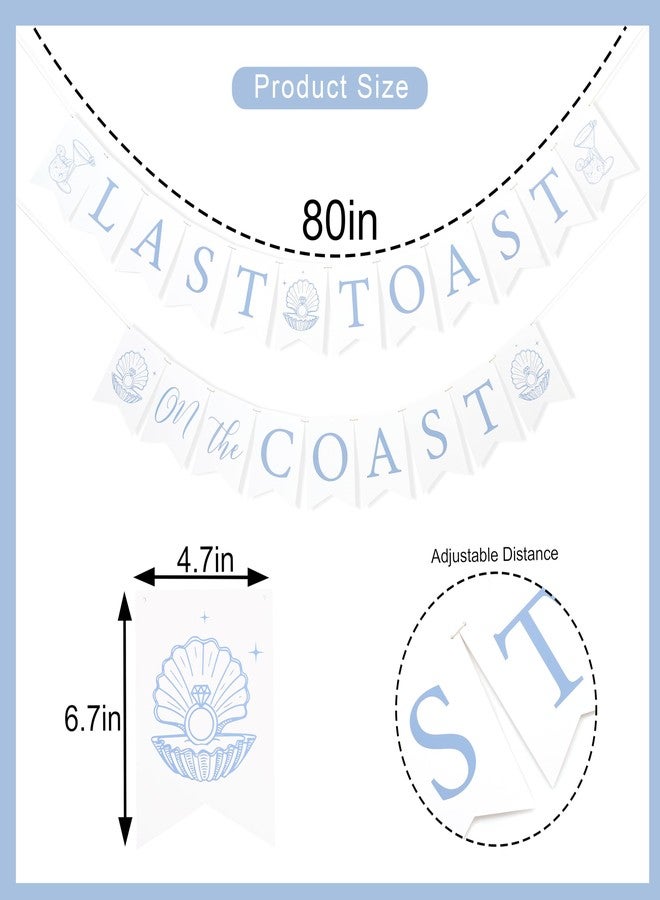بيديد لافتة "آخر نخب على الساحل" - زينة حفلات توديع العزوبية الساحلية، لافتة ديكور لحفلات توديع العزوبية الساحلية، إكليل من الأصداف البحرية وأجراس الزفاف (لافتة "آخر نخب") - Image 2