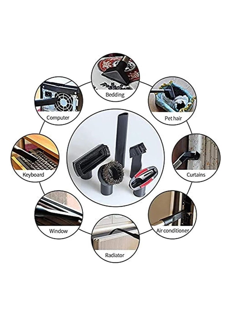 Apustim 6 Piece Universal Vacuum Cleaner Accessory Kit，Small Square Brush，Flat Suction Head，2 In 1 Suction Head，Sofa Suction Head，Horsehair Round Brush，32 To 35mm Adapter，Suitable For Shop Vacuum Cleaner Accessories - Image 3