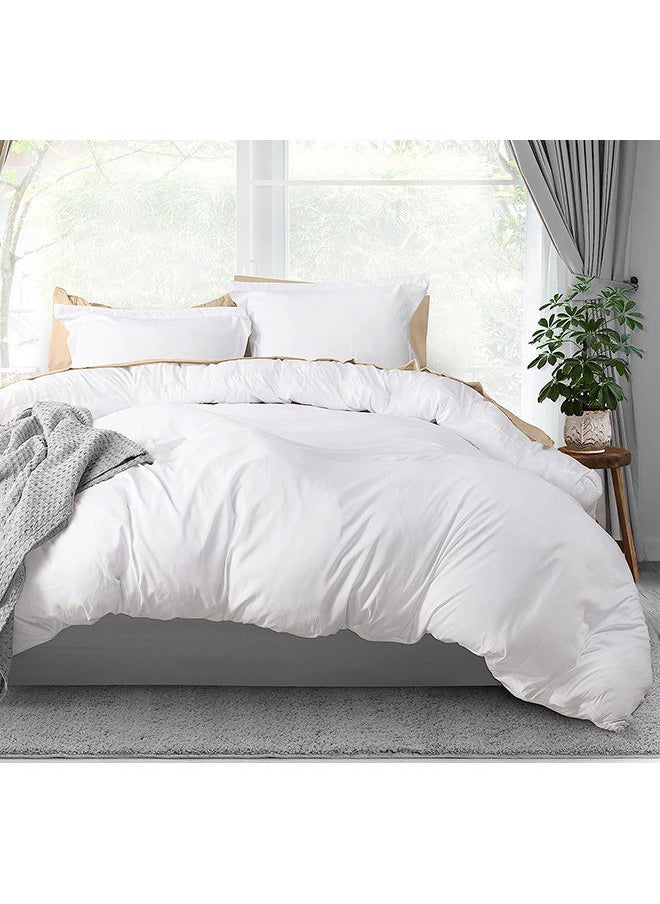 Arabest Duvet Cover Full Size, Soft Solid color minimalist Full Duvet Cover Set, 3 Pieces Duvet Cover 80 X 90 Inches with Zipper Closure and 2 Pillowcase(White)  - Image 1