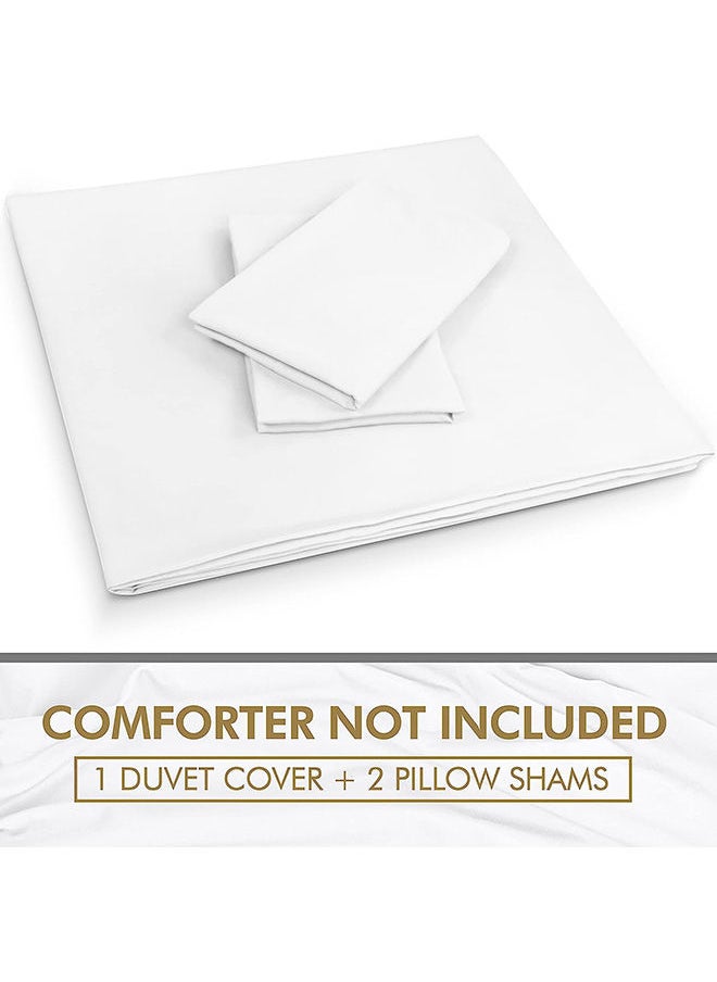 Arabest Duvet Cover Full Size, Soft Solid color minimalist Full Duvet Cover Set, 3 Pieces Duvet Cover 80 X 90 Inches with Zipper Closure and 2 Pillowcase(White)  - Image 3