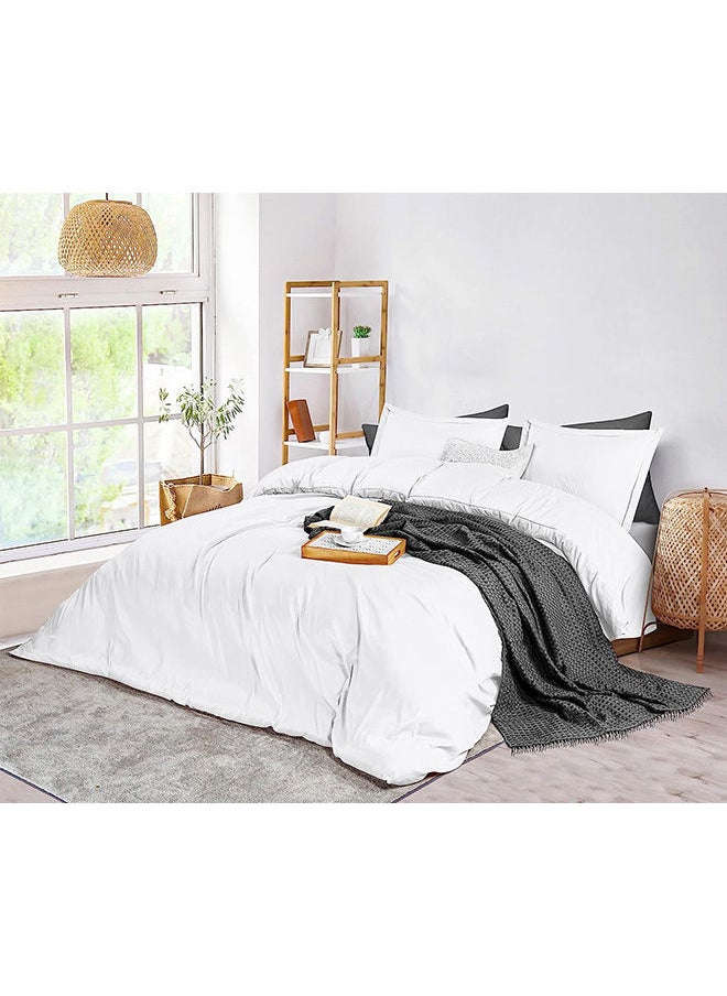 Arabest Duvet Cover Full Size, Soft Solid color minimalist Full Duvet Cover Set, 3 Pieces Duvet Cover 80 X 90 Inches with Zipper Closure and 2 Pillowcase(White)  - Image 2